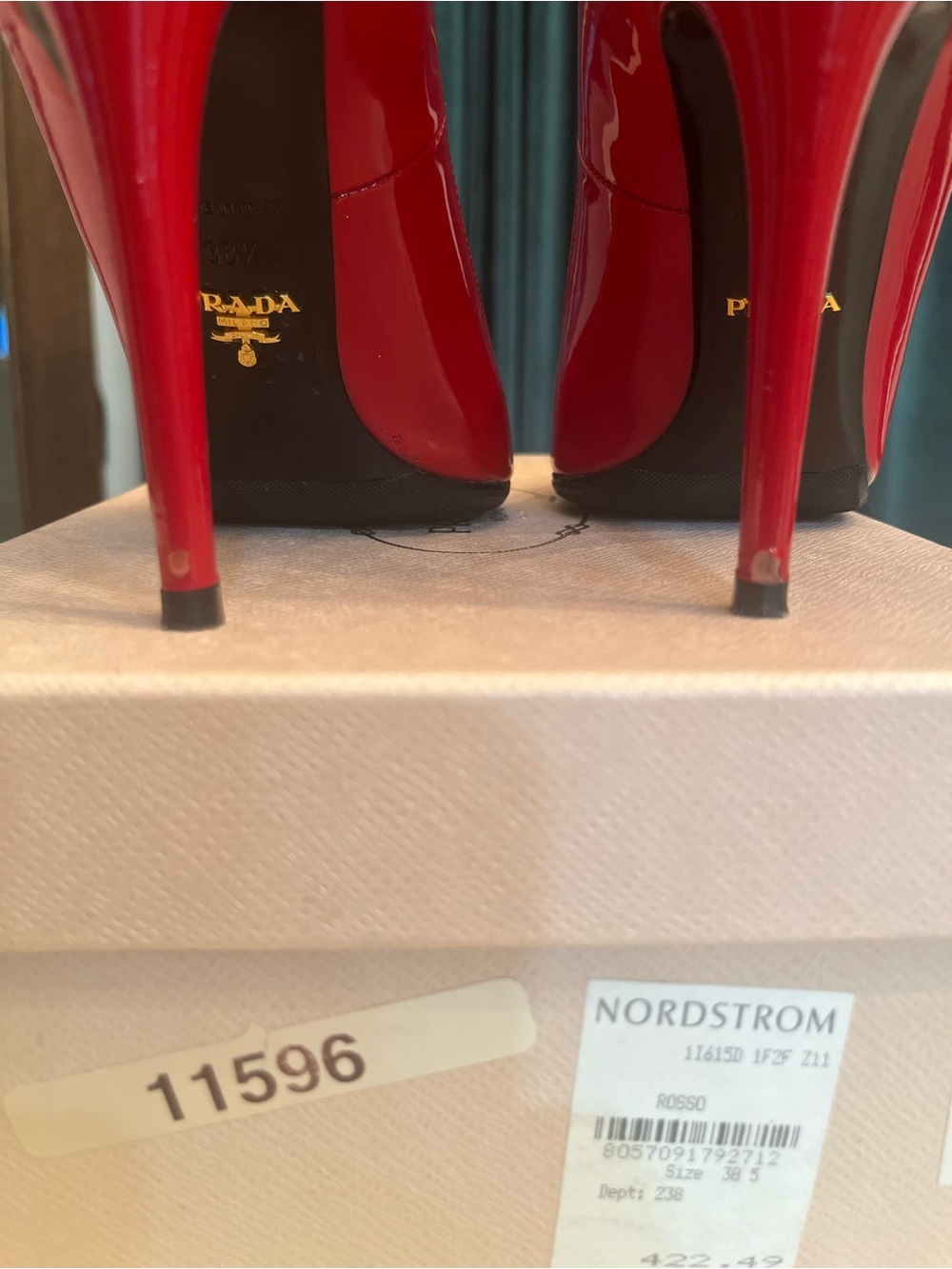 Prada Red Patent Pointed-Toe Pumps - Picture 7 of 7